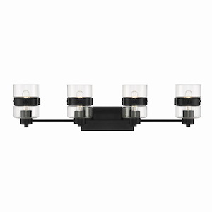 Midnight La - 4 Light Bath Vanity-9 Inches Tall And 33 Inches Wide - 1211642