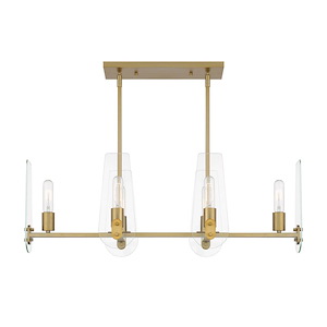 Bergen Beach - 6 Light Island In Glam Style-11.5 Inches Tall and 34 Inches Wide - 1159605