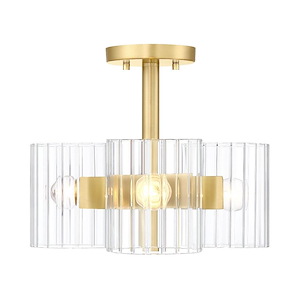 Aries - 3 Light Semi-Flush Mount -12.25 Inch Tall and 15 Inch Wide - 1376172