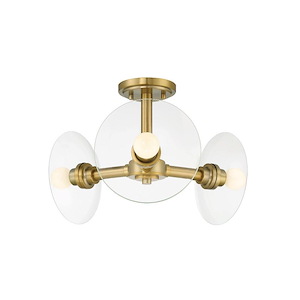 Litto - 3 Light Semi-Flush Mount -10.75 Inch Tall and 14.75 Inch Wide - 1376199