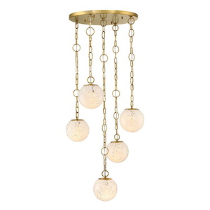 Wine Flower - 5 Light Chandelier -9.25 Inch Tall and 24.5 Inch Wide - 1376286