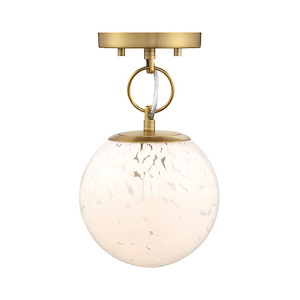 Wine Flower - 1 Light Semi-Flush Mount -11.75 Inch Tall and 7 Inch Wide - 1376287