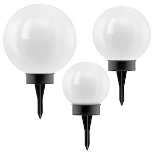 Solar - 0.5W 1 LED Outdoor Path Light (Set of 3)-10 Inches Tall and 10 Inches Wide - 1299394