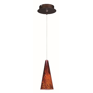 Lava - 1 LED Cone Mini Pendant With Cone Canopy - 435889