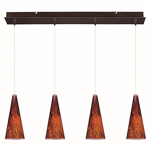 Lava - 4 LED Cone Linear Pendant With Canopy - 435980