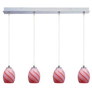 Swirl 4-Light RapidJack Pendant and Canopy in Eclectic style-4.5 Inches wide by 7.5 inches high - 283257