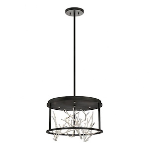Aerie - 24W 4 LED Round Chandelier in Transitional Style - 19 Inches Wide by 12.5 Inches High - 1077273