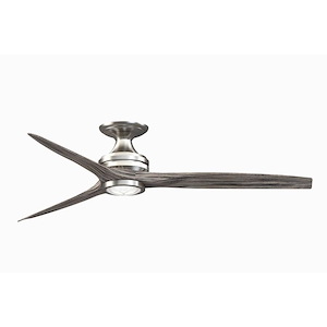 Spitfire - 3 Blade Flush Ceiling Fan with Light Kit-9.5 Inches Tall and 60 Inches Wide - 1303052