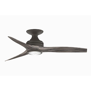 Spitfire - 3 Blade Flush Ceiling Fan with Light Kit-9.5 Inches Tall and 48 Inches Wide - 1303049