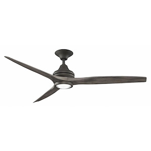 Spitfire - 3 Blade Ceiling Fan with Light Kit-13.7 Inches Tall and 60 Inches Wide - 1278589