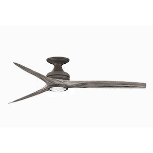 Spitfire - 3 Blade Flush Ceiling Fan with Light Kit-9.5 Inches Tall and 60 Inches Wide - 1303051