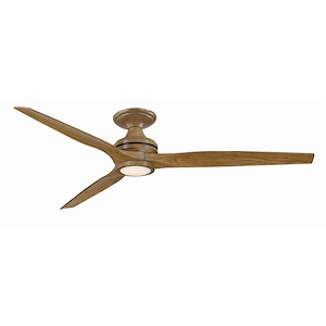 Spitfire - 3 Blade Flush Ceiling Fan with Light Kit-21.08 Inches Tall and 64 Inches Wide - 1278564