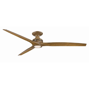 Spitfire - 3 Blade Flush Ceiling Fan with Light Kit-21.08 Inches Tall and 72 Inches Wide - 1278605
