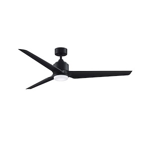 TriAire Custom - 3 Blade Indoor/Outdoor Marine Grade Ceiling Fan with Light Kit-12.42 Inches Tall and 64 Inches Wide - 1336749
