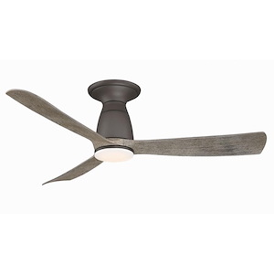 Kute - 3 Blade Flush Ceiling Fan with Light Kit-13.1 Inches Tall and 44 Inches Wide - 1278662