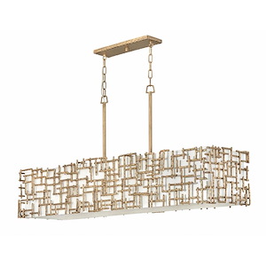 Farrah-Eight Light Linear Oval Chandelier in Transitional Style-24.25 Inches Wide by 23.75 Inches Tall - 1032747