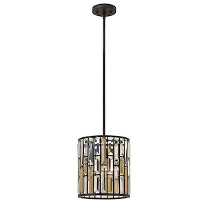 Gemma-1 Light Contemporary Small Pendant with Prism Crystals-10.25 Inches Wide by 11.75 Inches Tall - 424477
