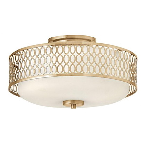 Jules - 3 Light Transitional Medium Semi-Flush Mount Light with Stamped Oval Design - 479183