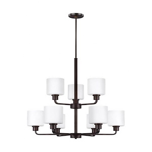 Sea Gull Lighting-Canfield-75W Nine Light 2-Tier Chandelier - 1081167