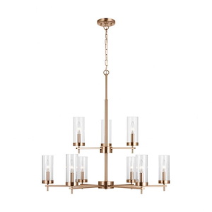 Zire-9 Light Chandelier In Modern Style-30.25 Inch Tall and 32 Inch Wide - 1286367