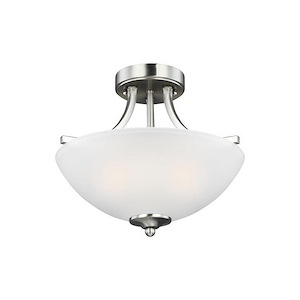 Sea Gull Lighting-Geary-2 Light Small Semi-Flush Convertible Pendant in Transitional Style-13.88 Inch wide by 12.38 Inch high - 1081834