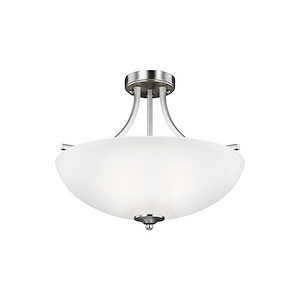 Sea Gull Lighting-Geary-3 Light Small Semi-Flush Convertible Pendant in Transitional Style-18.63 Inch wide by 16.38 Inch high - 1081836
