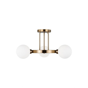 Clybourn-3 Light Semi-Flush Mount In Modern Style-10 Inch Tall and 21 Inch Wide - 1286416