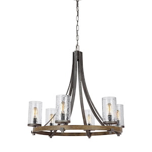 Feiss Lighting-Angelo-Chandelier 6 Light Steel in Rustic Style-30.5 Inch Wide by 29.5 Inch High - 1286507