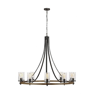 Feiss Lighting-Angelo-Chandelier 10 Light Steel in Rustic Style-48.13 Inch Wide by 41.63 Inch High - 990091