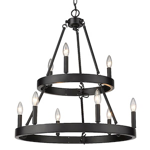 Alastair 2 Tier Chandelier 9 Light Steel - 1217642