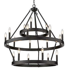 Alastair 3 Tier Chandelier 18 Light Steel - 1217615