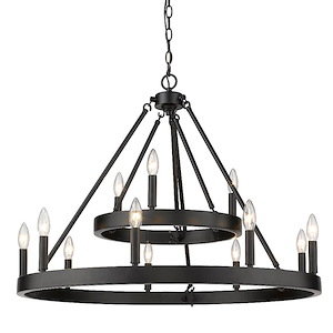 Alastair 2 Tier Chandelier 12 Light Steel - 1217747