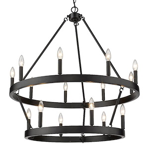 Alastair 2 Tier Chandelier 15 Light Steel - 1217858