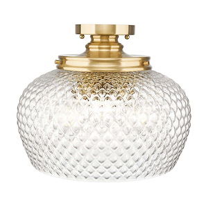 Adeline - 3 Light Semi-Flush Mount-11.25 Inch Tall and 14 Inch Wide - 1405692