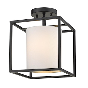 Manhattan 1 Light Semi-Flush Celing Steel - 1218154
