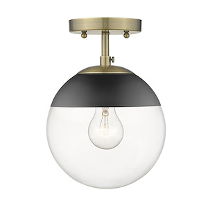 Dixon - 1 Light Semi-Flush Celing Steel in Fashionable style - 10.5 Inches high by 7.5 Inches wide - 1072684