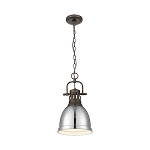 Duncan - 1 Light Small Pendant with Chain in Classic style - 16.5 Inches high by 8.875 Inches wide - 1037285