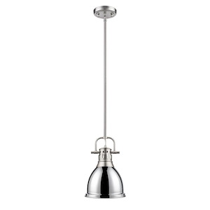 Duncan - 1 Light Small Pendant with Rod in Classic style - 14.25 Inches high by 8.88 Inches wide - 550690