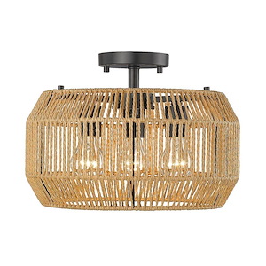 Marlee - 3 Light Semi-Flush Mount-10 Inches Tall and 14 Inches Wide - 1316972
