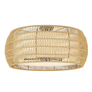Everly 6 Light Semi-Flush with Rattan Rope and White Glass with Bohemian Inspiration - 1217924