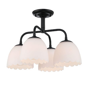 Dorinda - 4 Light Semi-Flush Mount-13 Inch Tall and 18 Inch Wide - 1405931