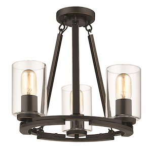 Monroe - Convertible Semi-Flush in Black with Gold Highlights and Clear Glass in Sturdy style - 16.13 Inches high by 16 Inches wide - 1217950