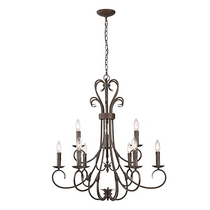 Homestead - Candelabra Chandelier 9 Light Steel in Eclectic style - 32.5 Inches high by 28 Inches wide - 926235