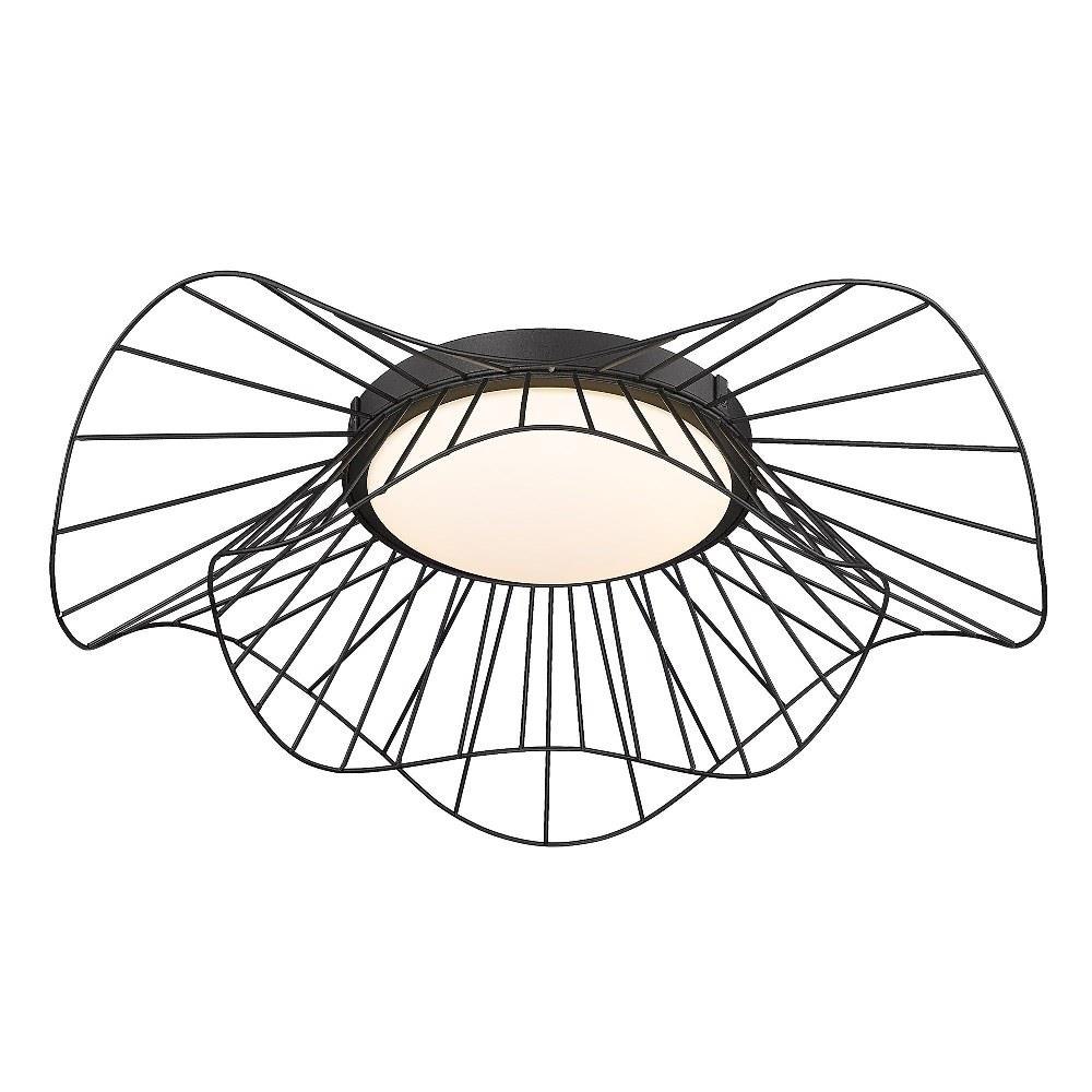 Golden Lighting 9136FM24 NBOP Elena 16W 1 LED Flush Mount6.25