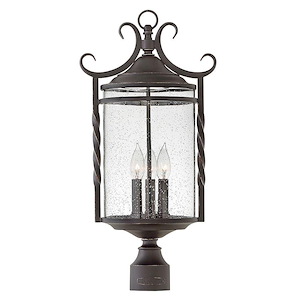 Casa - 3 Light Large Outdoor Post Top or Pier Mount Lantern in Rustic Style - 12 Inches Wide by 23.75 Inches High - 755631