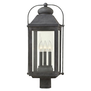 Anchorage - 3 Light Large Outdoor Post Top or Pier Mount Lantern in Traditional Style - 11 Inches Wide by 24.25 Inches High - 758823
