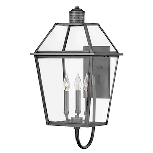 Nouvelle - 3 Light Medium Outdoor Wall Lantern in Traditional Style - 13 Inches Wide by 27 Inches High - 1421179