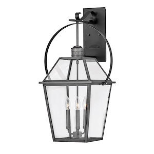 Nouvelle - 3 Light Medium Outdoor Wall Lantern in Traditional Style - 17 Inches Wide by 30.75 Inches High - 1212890