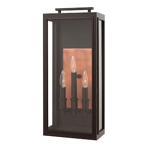 Sutcliffe - 3 Light Large Outdoor Wall Lantern in Traditional Style - 10 Inches Wide by 22 Inches High - 759174