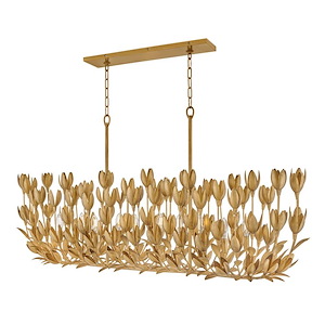 Flora - 50W 10 LED Linear Chandelier In Bohemian Style-27.75 Inches Tall and 60 Inches Wide - 1278131